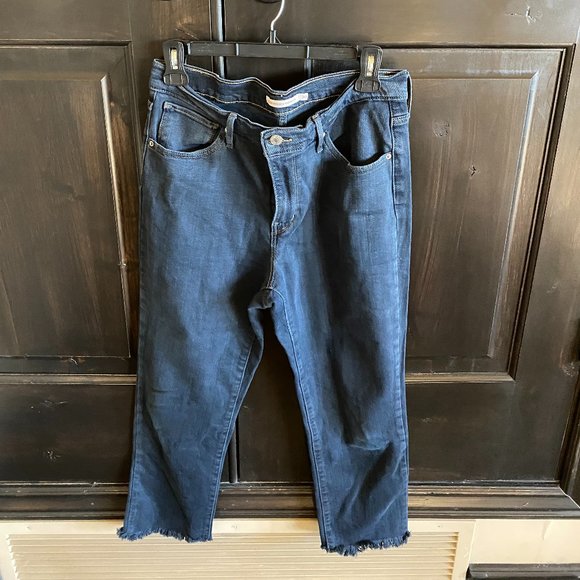 Levi's 724 Wedgie Crop High Rise Straight Denim Jeans - Picture 1 of 2